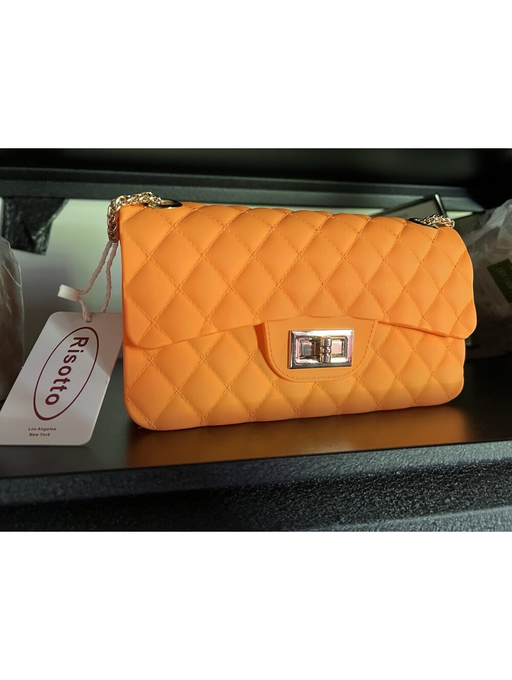 Risotto Orange New Rubber Shoulder Handbag